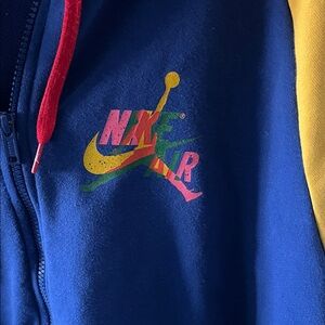 Nike Air Blue Hoodie with Multicolor Logo